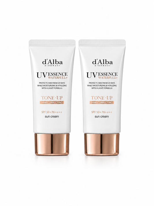 d’Alba Piedmont UV Essence Waterfull+ Tone-Up Pink Correcting Sun Cream SPF50+ PA++++ (2’li)