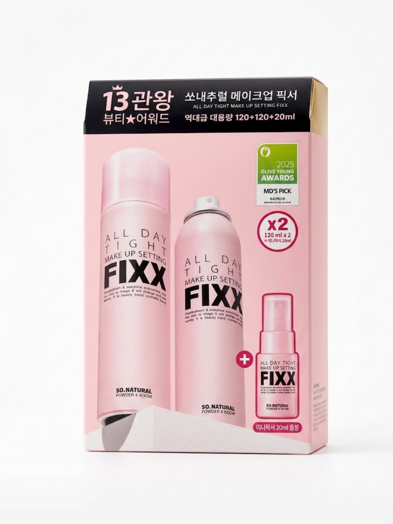 SO.NATURAL All Day Tight Make Up Setting FIXX Özel Set (120 ml x2 + 20 ml)