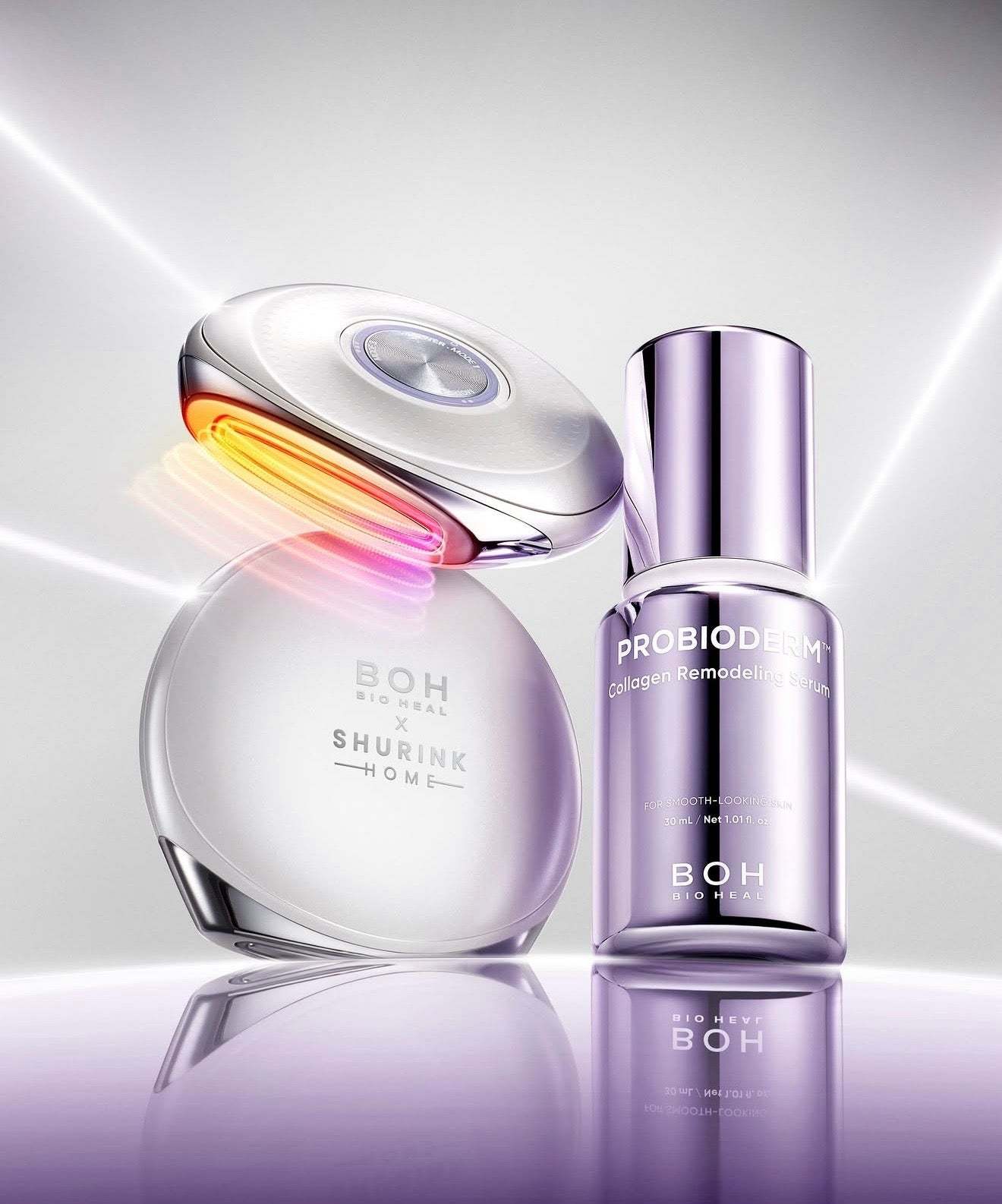 BOH Bio Heal Shurink Home Cilt Sıkılaştırma Cihazı ve Probioderm Collagen Remodeling Serum Seti