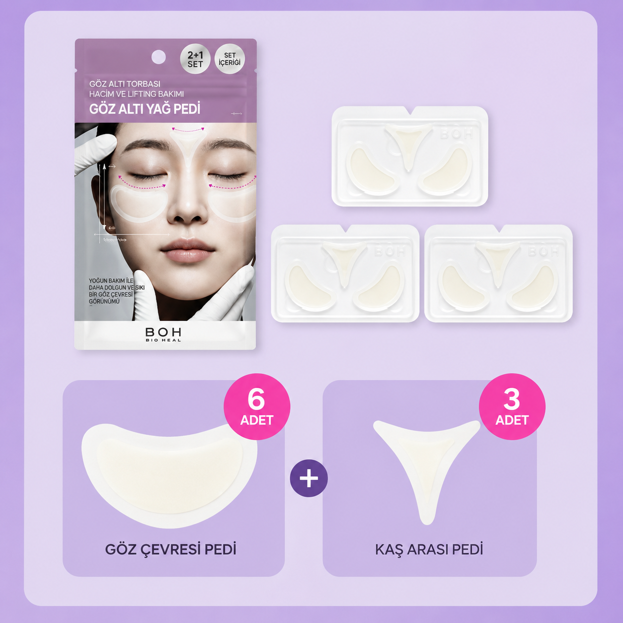 BOH PROBIODERM Collagen PDRN Eye Bag Microneedle Patch 6800 Shot 2+1 Set