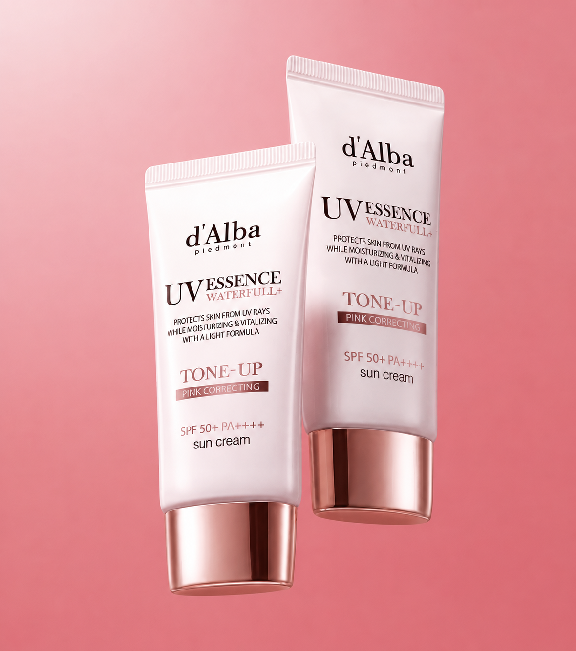 d’Alba Piedmont UV Essence Waterfull+ Tone-Up Pink Correcting Sun Cream SPF50+ PA++++ (2’li)