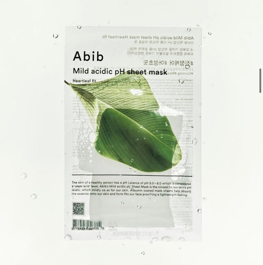 Abib Mild Acidic pH Sheet Mask Heartleaf Fit Maske