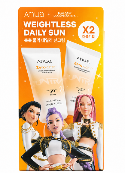 Anua Zero-Cast Moisturizing Finish Sunscreen SPF50+ PA++++ (2 x 50 ml)